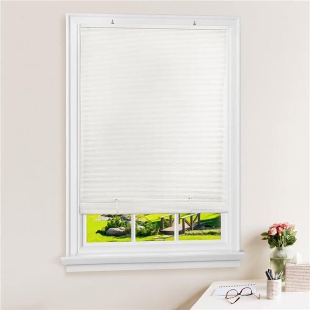 30 x 72 in. Cordless Solstice Vinyl Roll-Up Blind, White